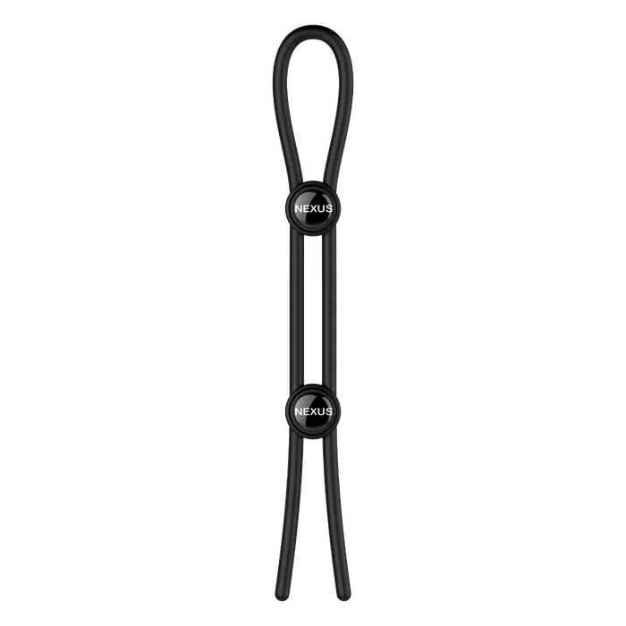 Male Sex Toys Nexus FORGE Double Adjustable Lasso Silicone Cock Ring Black