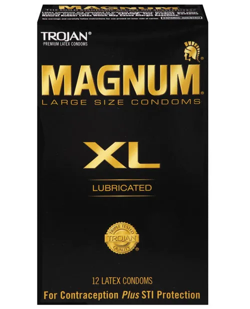 Paradise Marketing Female Sex Toys Trojan Magnum Xl Lubricated Condom Box Of 12