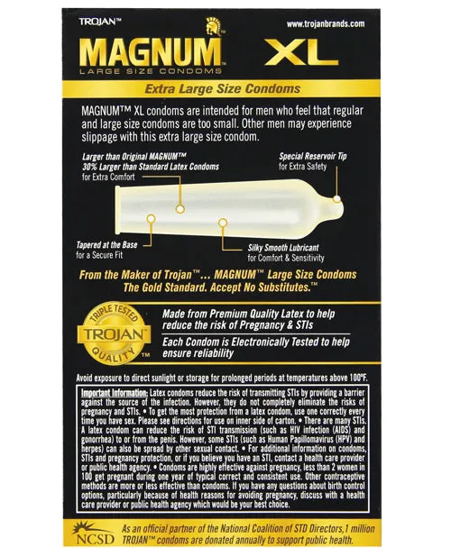 Paradise Marketing Female Sex Toys Trojan Magnum Xl Lubricated Condom Box Of 12 Paradise Marketing Female Sex Toys Trojan Magnum Xl Lubricated Condom Box Of 12