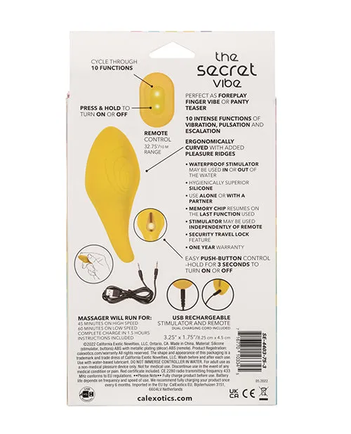 Neon Vibes The Secret Vibe wRemote Yellow Cal Exotics Vibrators