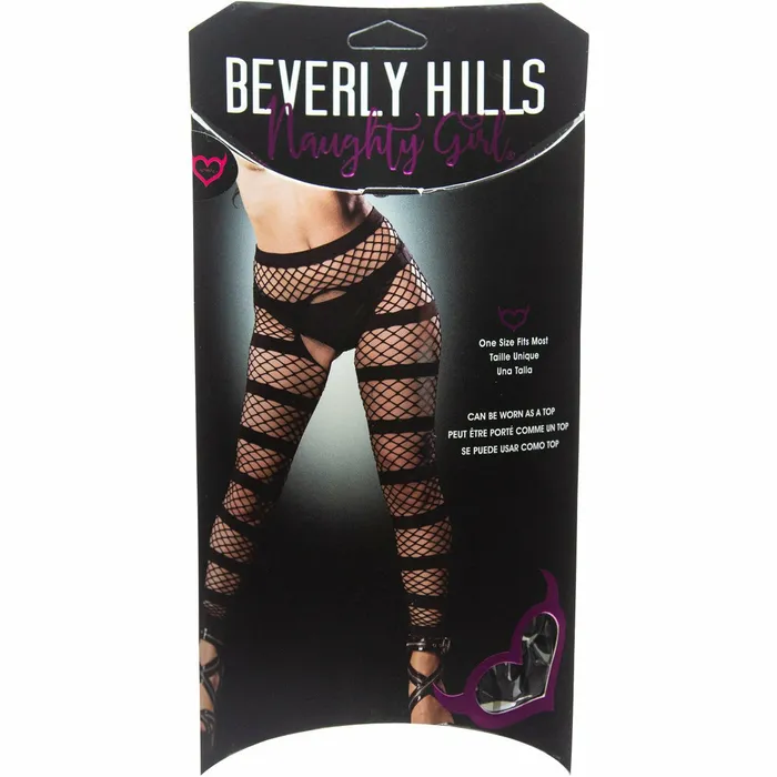 Anal Beverly Hills Beverly Hills Naughty Girl Horizontal Stripes Mesh Crotchless Legging Black One Size Anal Beverly Hills Beverly Hills Naughty Girl Horizontal Stripes Mesh Crotchless Legging Black One Size