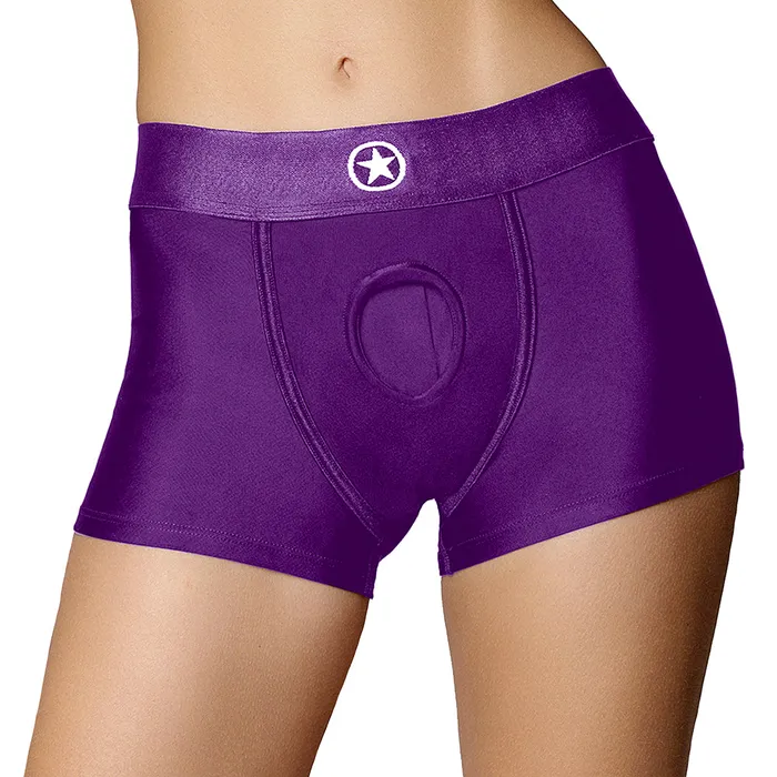 Ouch Vibrating Purple Strapon Boxer S Shots Toys Female Sex Toys