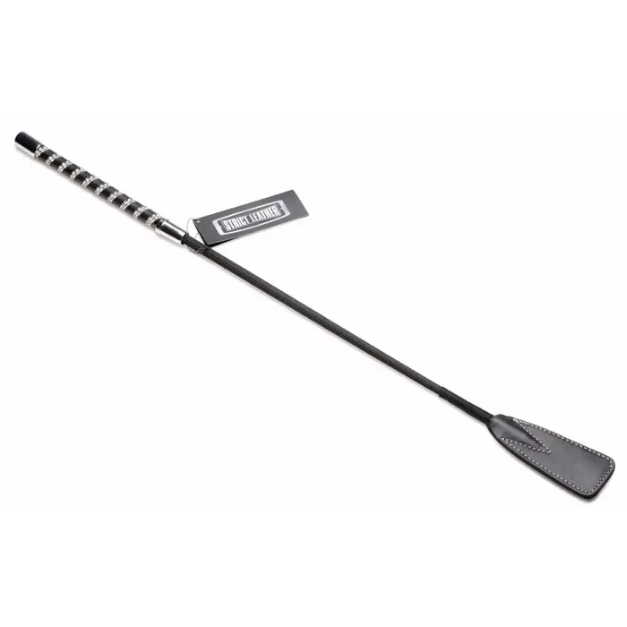 Restraints Strict Leather Short Leather Riding Crop With Rhinestone Handle