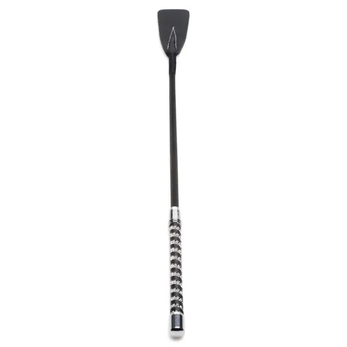 Restraints Strict Leather Short Leather Riding Crop With Rhinestone Handle