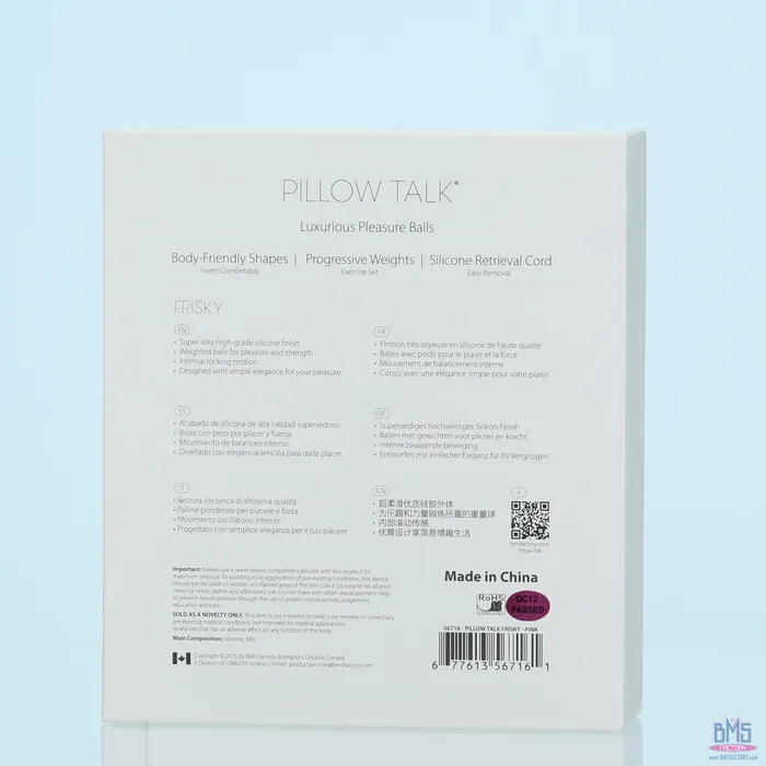 Vibrators Pillow Talk Pillow Talk Frisky Kegel Balls Pink