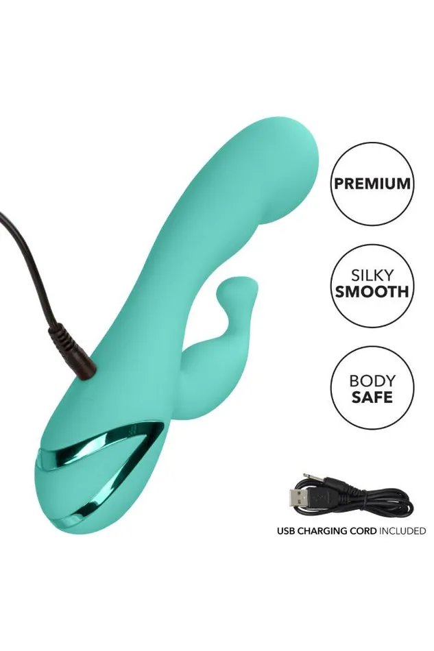 Female Sex Toys Cal Exotics Cal Exotics California Dreaming Tahoe Temptation Dual Vibrator Aqua