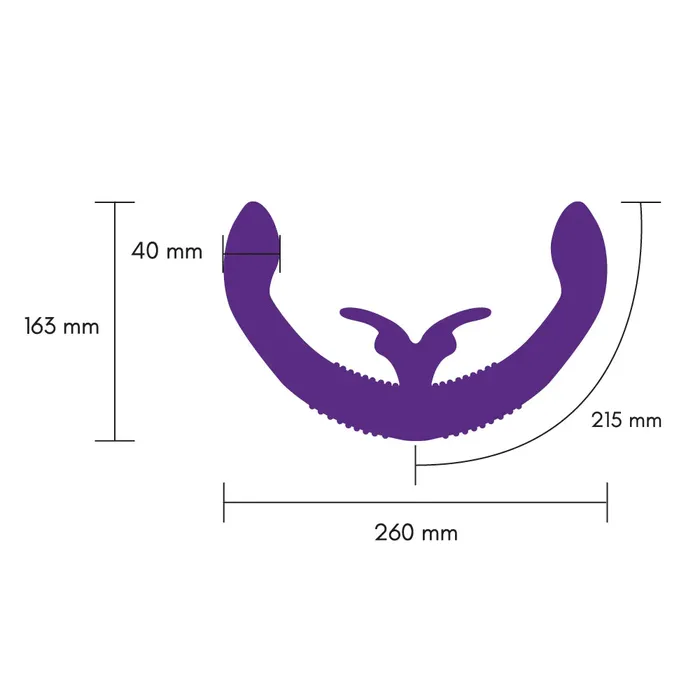 Female Sex Toys Together Vibe Together Double Ended Dildo Rabbit Vibrator Remote Control Purple