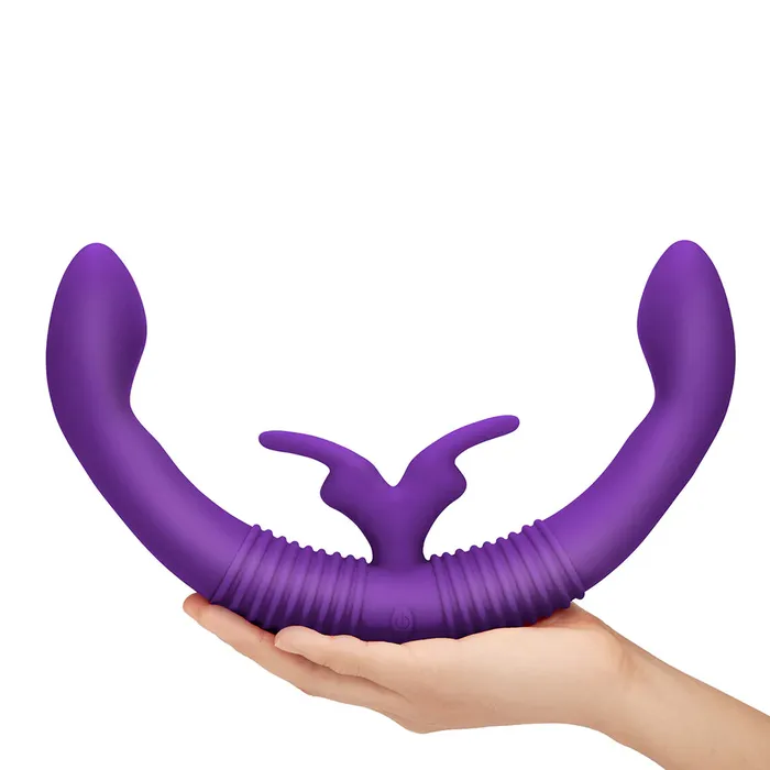 Female Sex Toys Together Vibe Together Double Ended Dildo Rabbit Vibrator Remote Control Purple
