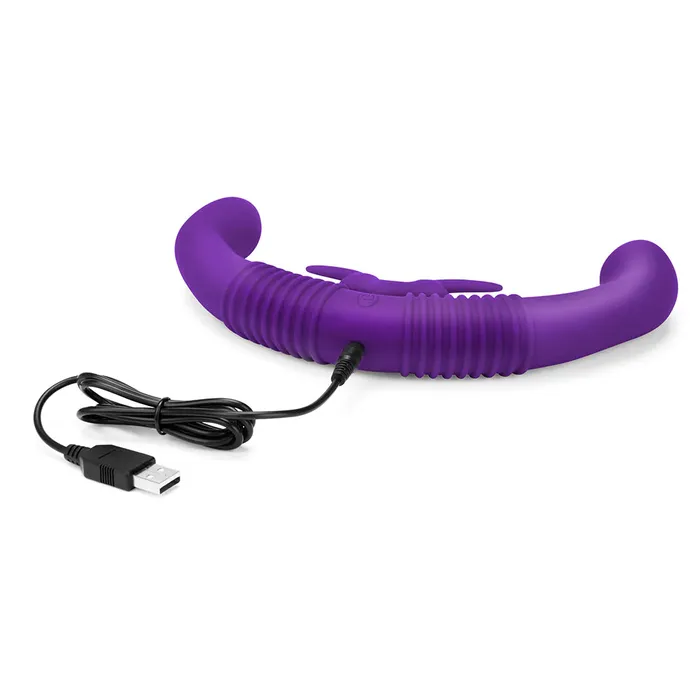 Female Sex Toys Together Vibe Together Double Ended Dildo Rabbit Vibrator Remote Control Purple