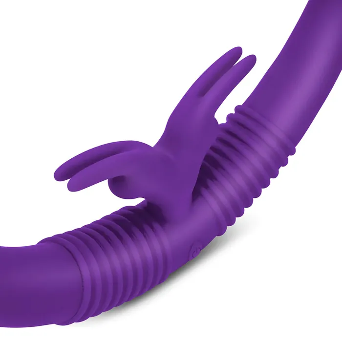 Female Sex Toys Together Vibe Together Double Ended Dildo Rabbit Vibrator Remote Control Purple