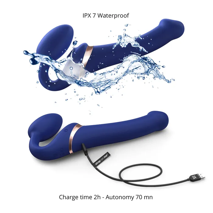 Vibrators STRAP ON ME Strap On Me Strapless Multi Orgasm Blue Small