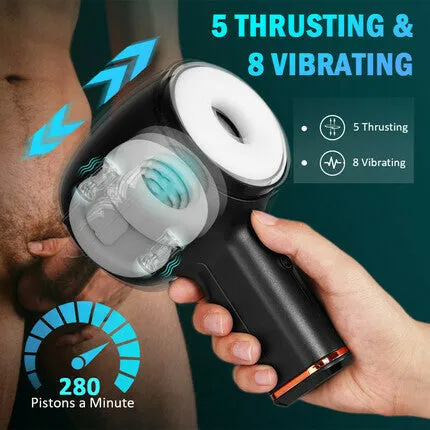 AcmeJoy Male Sex Toys Aegis 8 Vibrating 5 Thrusting Masturbator