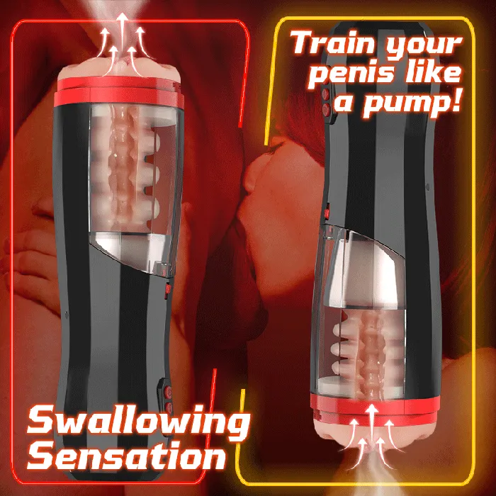 AcmeJoy Male Sex Toys ROKA Lifelike Vaginal Entrance Thrusting Vibrating Vocal Masturbator Stroker