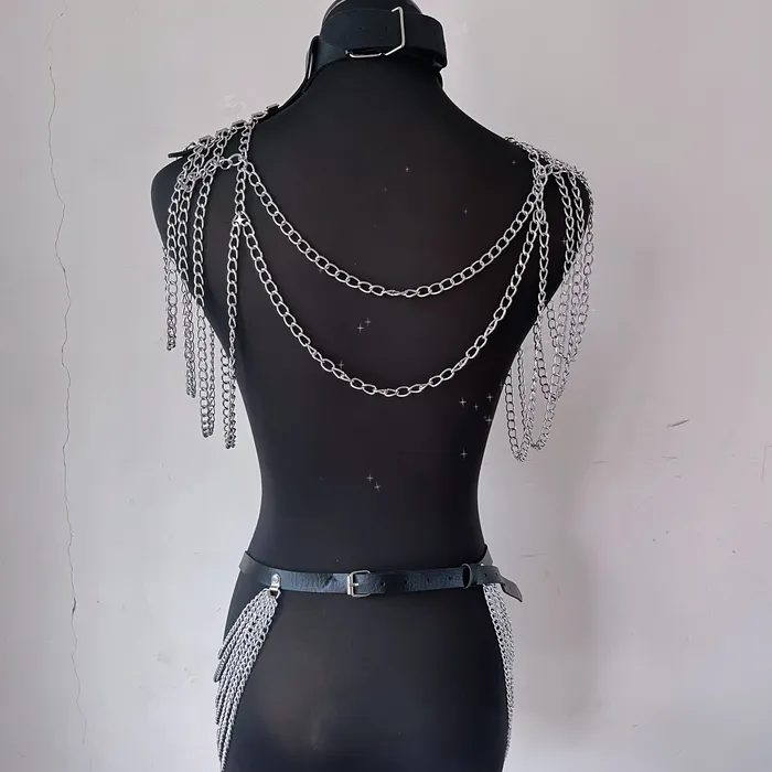 Dashdiamondx Female Sex Toys Sophia Chain Leather Harness