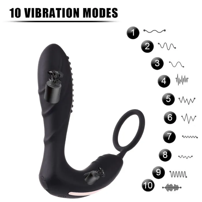 LAZADASEXTOYS Male Sex Toys HIMALL Wireless Remote Control Male Prostate Massager Silicone Anal Vibrator 10 Speed Butt Plug Sex Toys for Men Masturbator