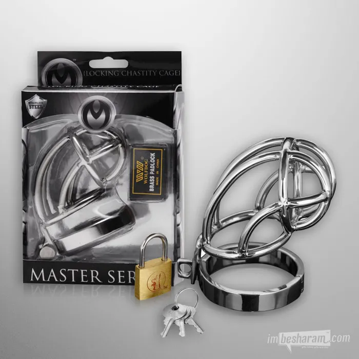 Master Series Master Series Stainless Steel Locking Chastity Cage Male Sex Toys Master Series Master Series Stainless Steel Locking Chastity Cage Male Sex Toys