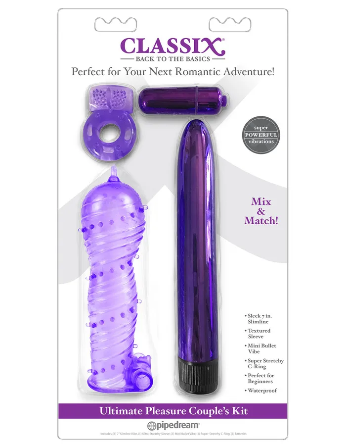 Pipedream Vibrators Classix Ultimate Pleasure Couples Kit Purple