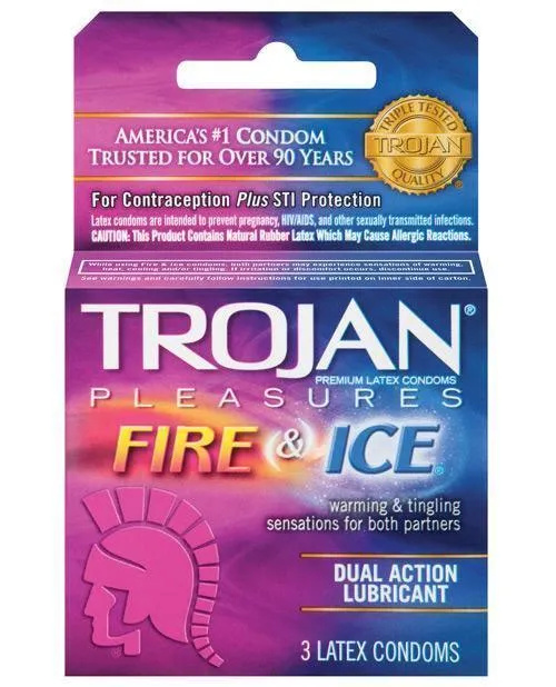 Anal Paradise Marketing Trojan Fire Ice Condoms Box Of 3