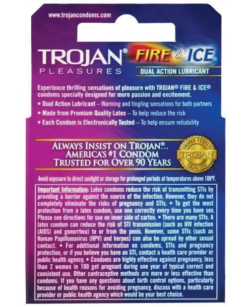 Anal Paradise Marketing Trojan Fire Ice Condoms Box Of 3