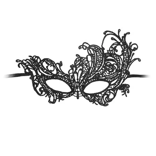 Anal Shots Ouch Black and White Lace Eye Mask Royal Black Shots