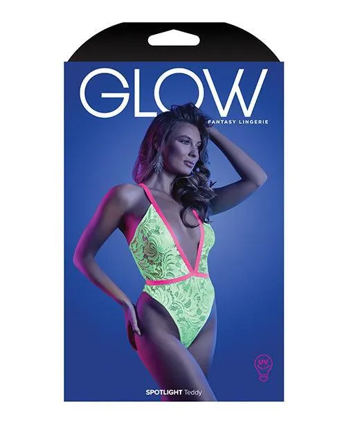Fantasy Lingerie Dildos Glow Spotlight Teddy Neon Chartreuse