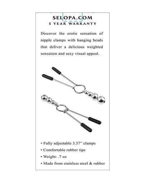 Selopa Beaded Nipple Clamps Evolved Novelties INC Anal