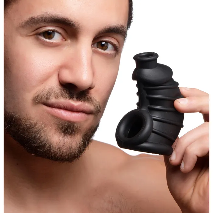Dark Chamber Silicone Chastity Cage Master Series Male Sex Toys