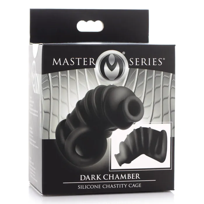 Dark Chamber Silicone Chastity Cage Master Series Male Sex Toys