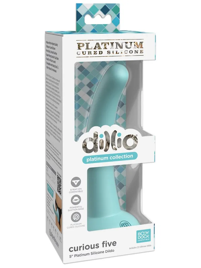 Dildos Pipedreams Dillio Platinum Curious Five 5in Teal Dildo