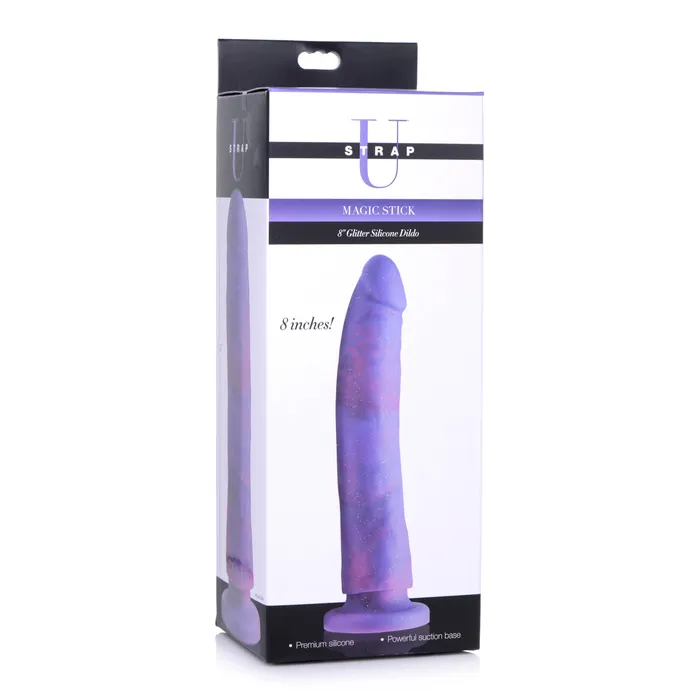 Magic Stick Glitter Silicone Dildo 8 Inch Strap U Anal