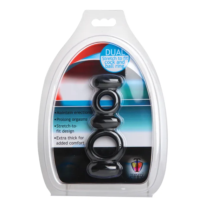 Male Sex Toys Trinity Men Dual Stretch To Fit Cock and Ball Ring