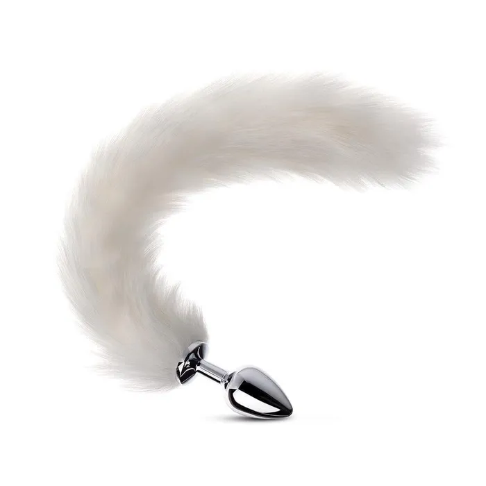 Anal orgasmaide Long Fox Tail Butt Plug White Fur