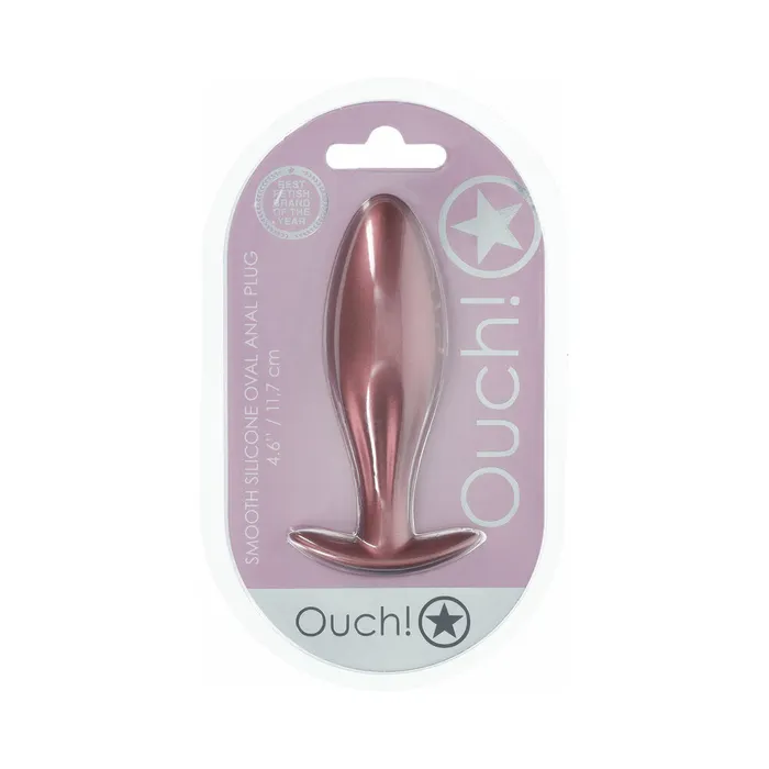 Anal Shots America LLC Ouch Smooth Silicone Oval Anal Plug 46 in Rose Gold