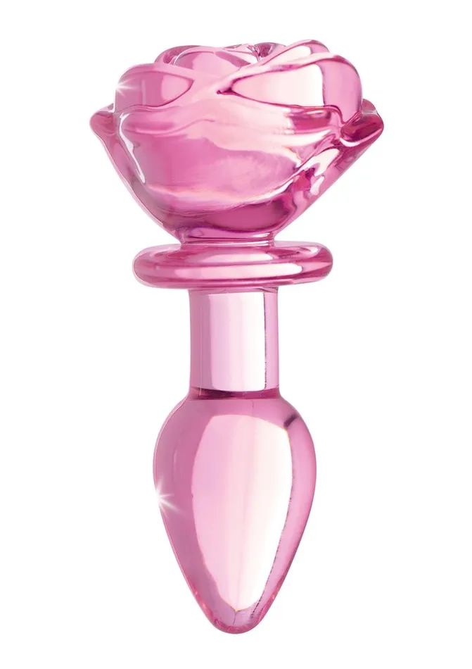 Booty Sparks Pink Rose Glass Anal Plug Booty Sparks Anal