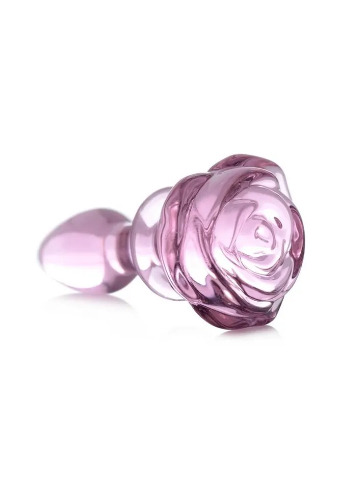 Booty Sparks Pink Rose Glass Anal Plug Booty Sparks Anal