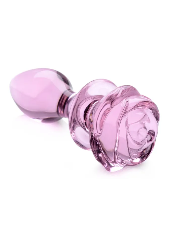 Booty Sparks Pink Rose Glass Anal Plug Booty Sparks Anal