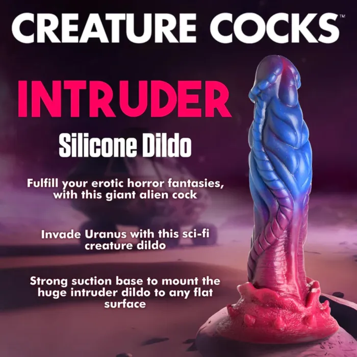 Creature Cocks Dildos Creature Cocks Intruder Alien Silicone Dildo Purple Blue Pink