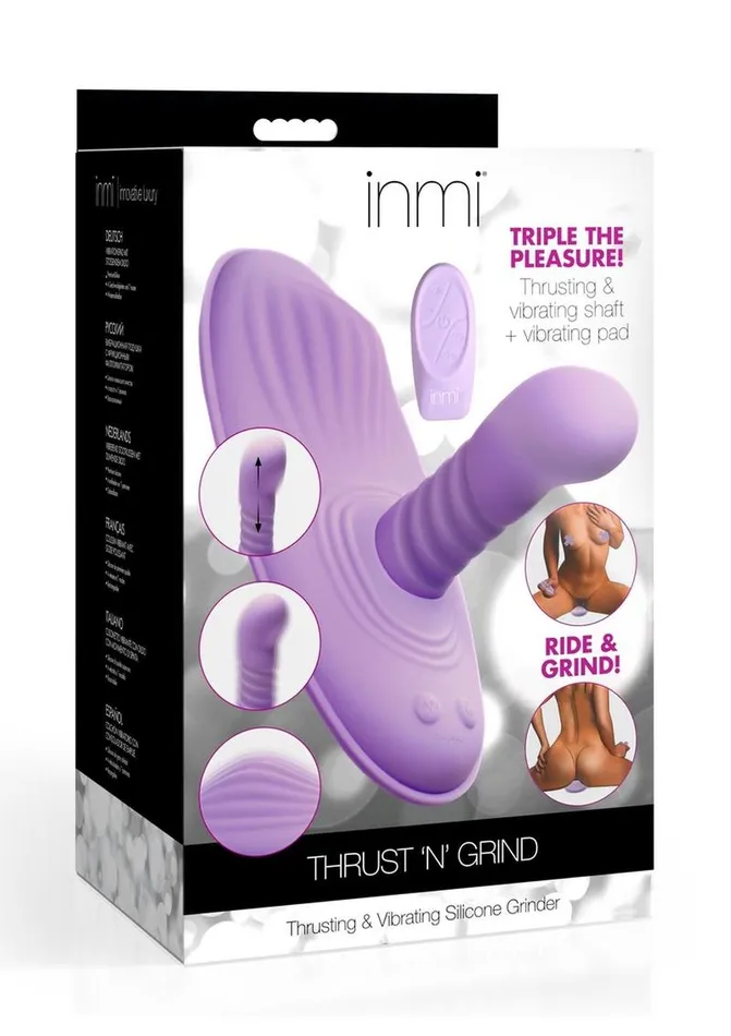 Inmi Female Sex Toys Inmi Thrust N Grind Thrusing and Vibrating Rechargeable Silicone Grinder Pad with Remote