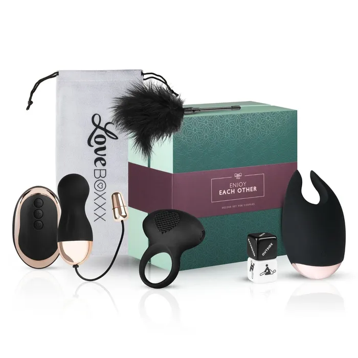 Loveboxxx Anal Loveboxxx Enjoy Each Other Deluxe Couples Sex Toy Kit Black