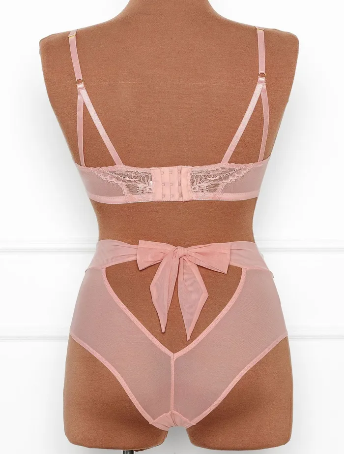 Mentionables Vibrators Lace Mesh High Waist Panty Blush Mentionables Vibrators Lace Mesh High Waist Panty Blush