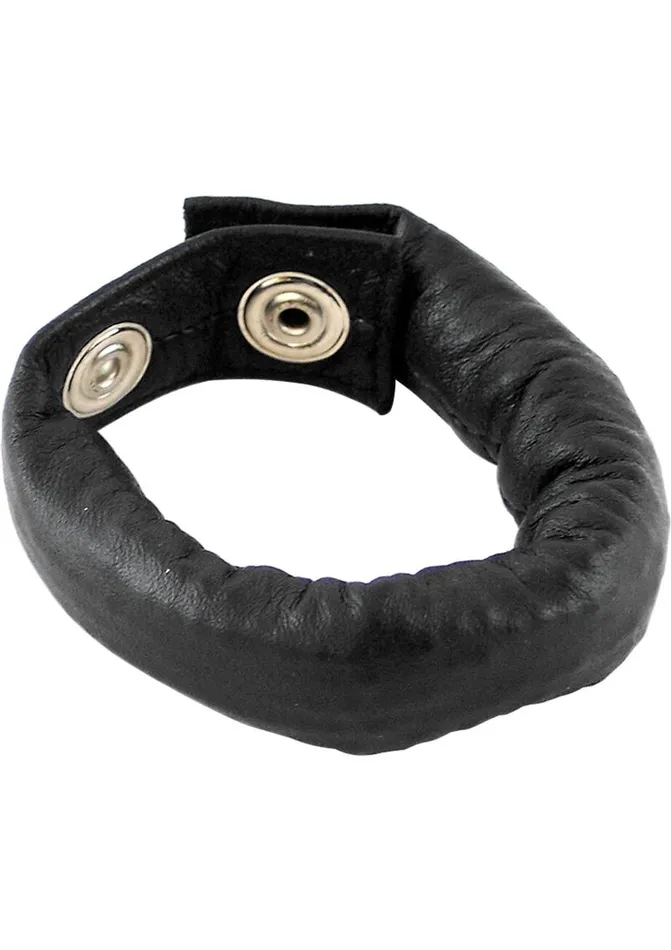 Rouge Female Sex Toys Rouge Weighted Leather Adjustable Cock Strap