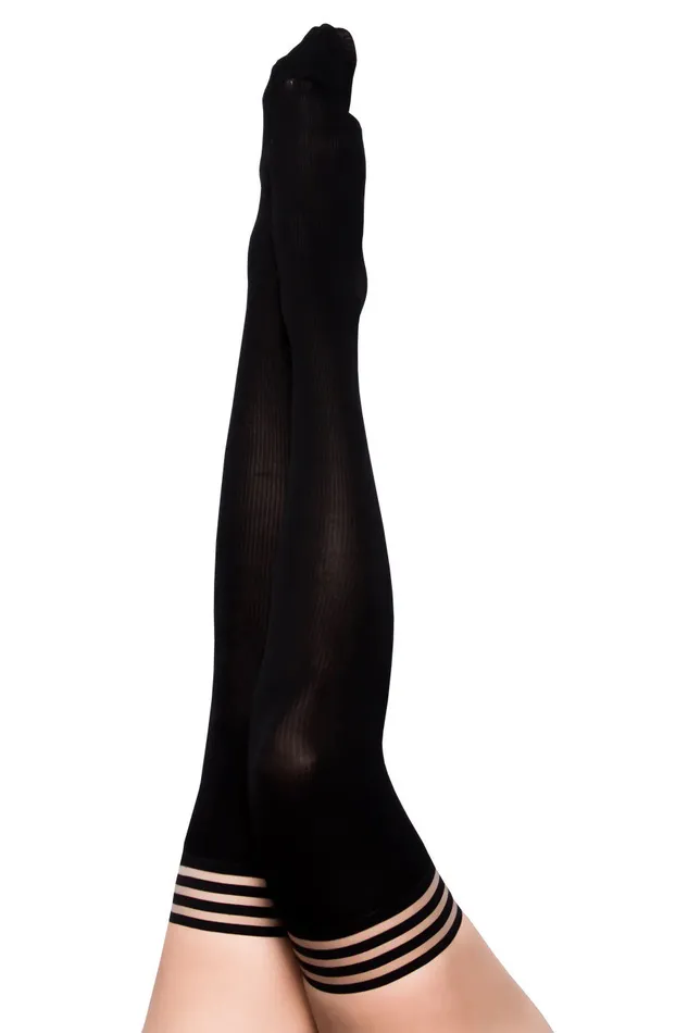 Anal Kixies Dana Lynn Ribbed Thigh High Size a Black
