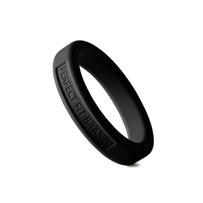 Classic Silicone Medium Stretch Penis Ring 44mm Black PerfectFit Male Sex Toys