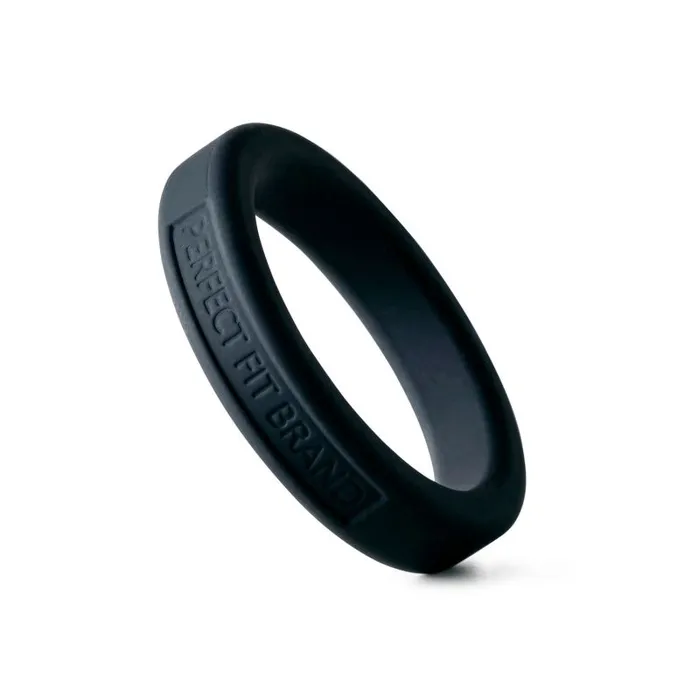 Classic Silicone Medium Stretch Penis Ring 44mm Black PerfectFit Male Sex Toys