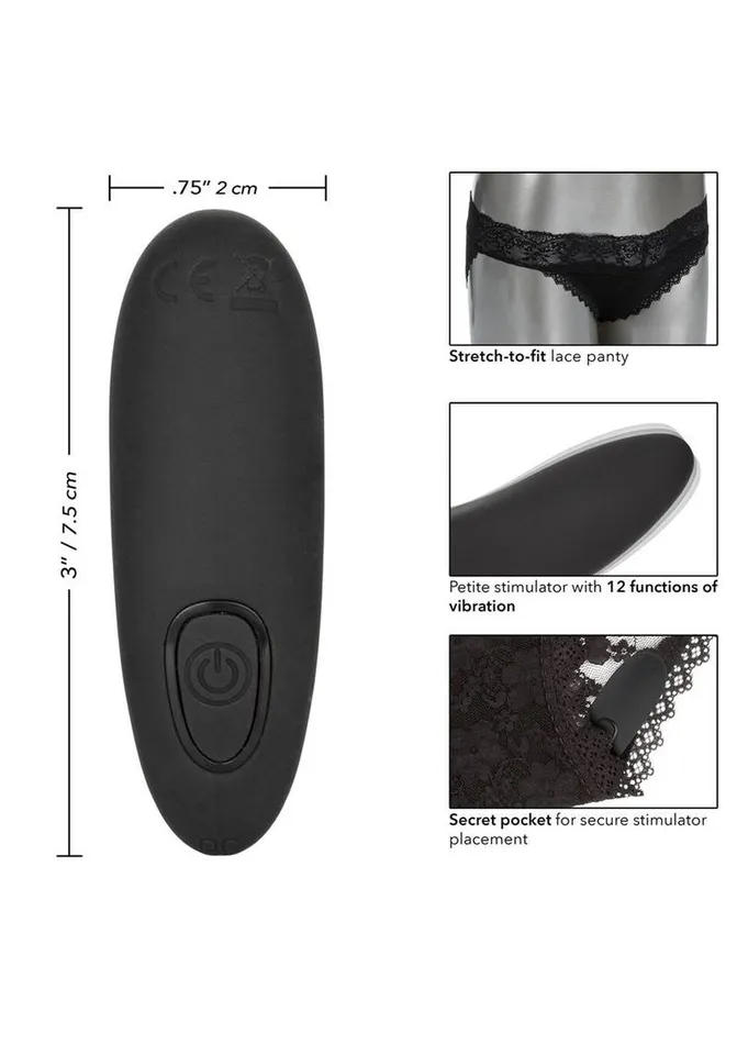 Female Sex Toys Remote Controlled Vibes Calexotics Silicone Rechargeable Lace Panty Vibe with Remote Control 3 Pieces LXL