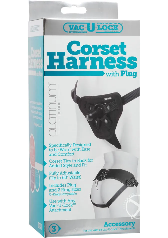 Female Sex Toys VacULock VacULock Platinum Corset Harness with Plug