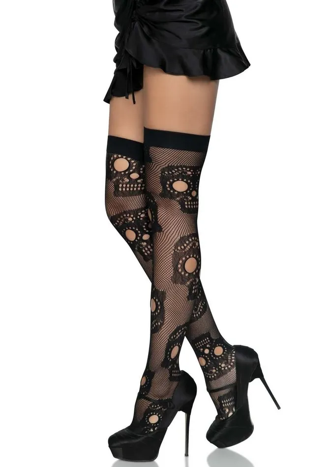 Leg Avenue Sugar Skull Net Thigh Highs Leg Avenue Vibrators