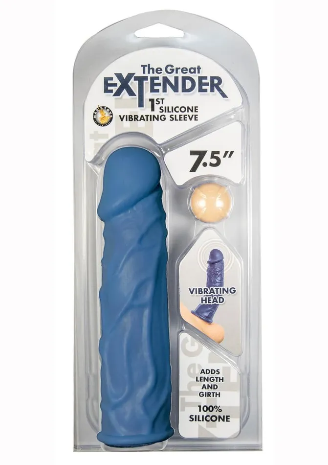 Male Sex Toys The Great Extender Great Extender 1st Silicone Vibrating Sleeve