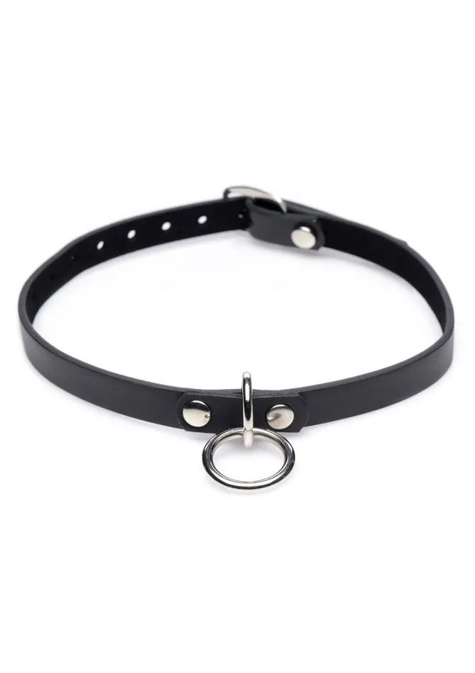 Master Series Male Sex Toys Master Series Collared Vixen Silver Ring Leather Slim Choker Master Series Male Sex Toys Master Series Collared Vixen Silver Ring Leather Slim Choker