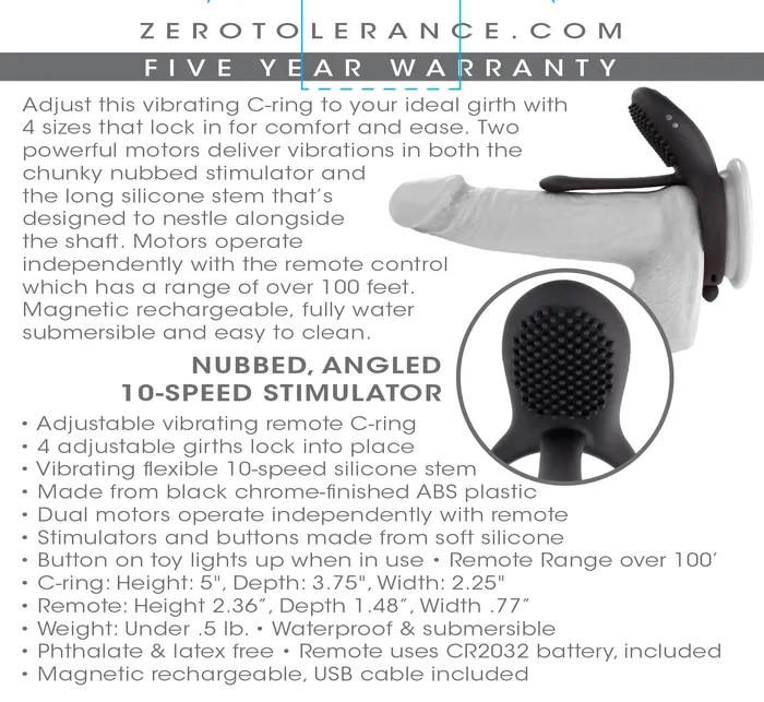 Mr Tickler Black Zero Tolerance Anal